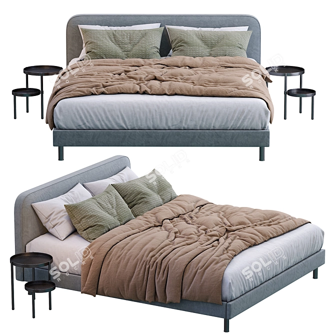  Besley Bed: Stylish & Modern 3D model image 2