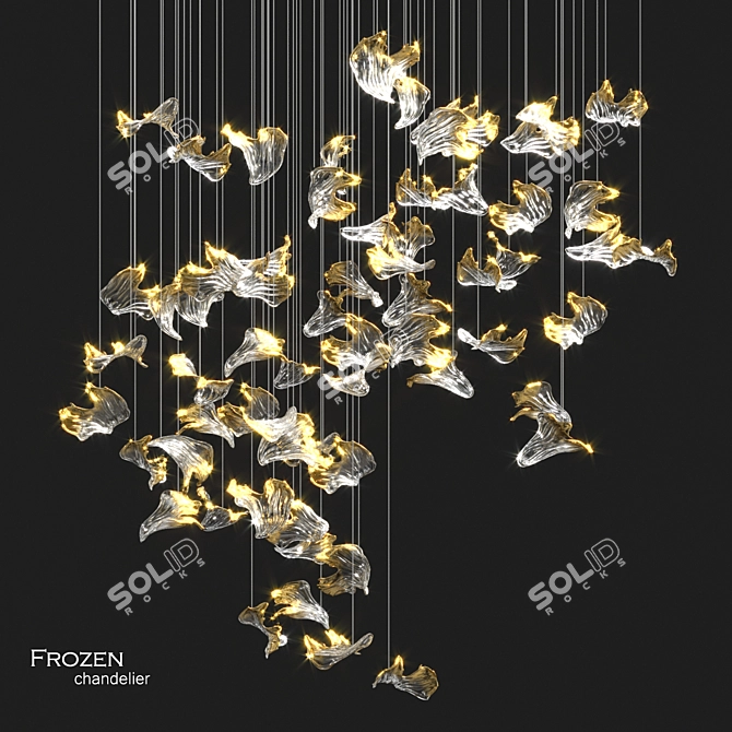 Ethereal Frost Chandelier 3D model image 1