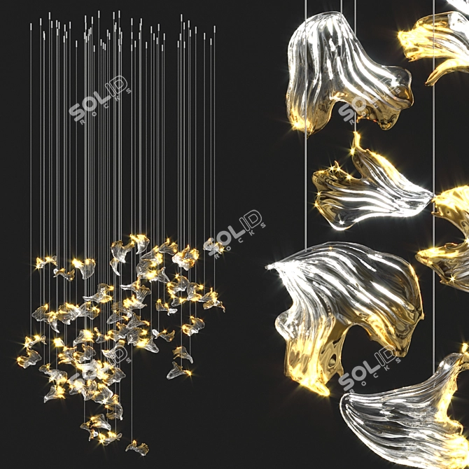 Ethereal Frost Chandelier 3D model image 2