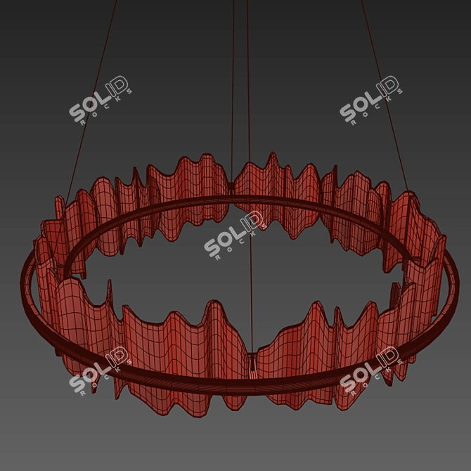 Elegant Nordic Metal Chandelier 3D model image 3