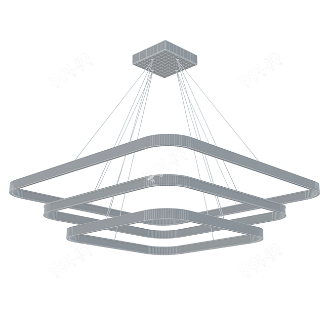 Sleek LED Chandelier: Modern Design & Healthy Light 3D model image 2