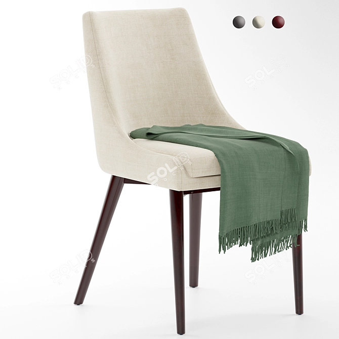 Chelsea Lane Baxter: Sleek and Chic Fabric Chair 3D model image 2