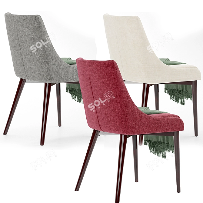 Chelsea Lane Baxter: Sleek and Chic Fabric Chair 3D model image 4