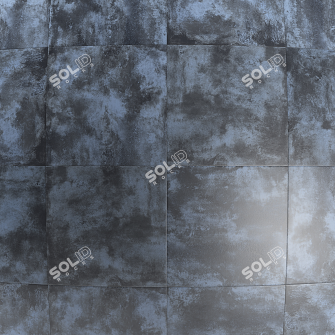 Navy Metal Tile: 8 Texture Variations, PBR, Seamless 3D model image 2