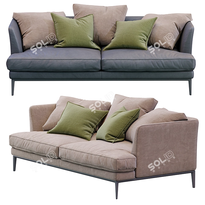 Elegant Alivar Portofino Sofa 3D model image 3