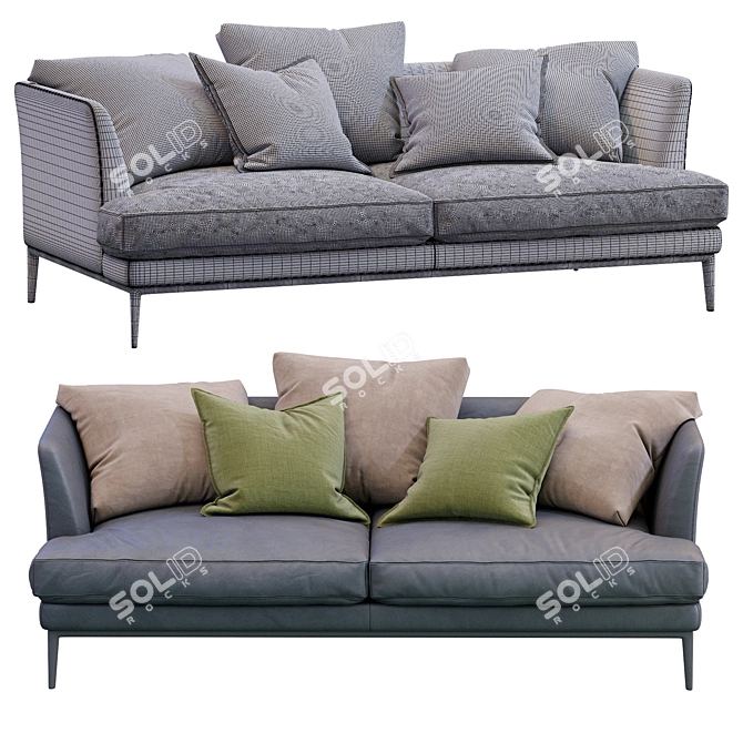 Elegant Alivar Portofino Sofa 3D model image 5