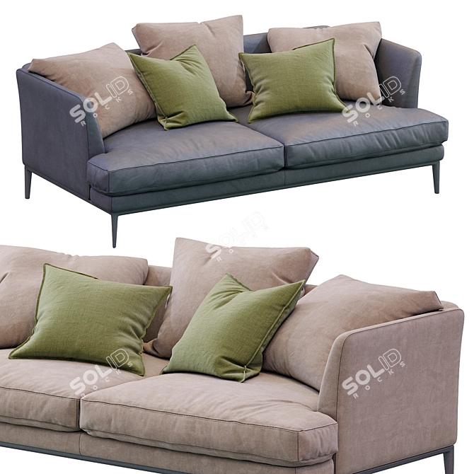 Elegant Alivar Portofino Sofa 3D model image 6