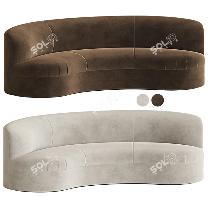  Modern Curved Sofa: Weiman Thesouthlooploft 3D model image 2