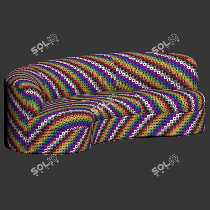  Modern Curved Sofa: Weiman Thesouthlooploft 3D model image 4