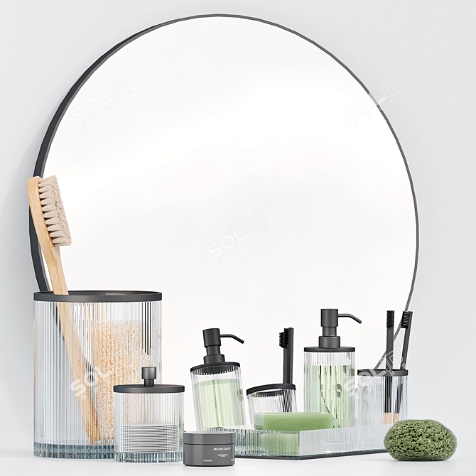 Luxury Bath Set: Infinity Mirror & Athena Accessories 3D model image 1