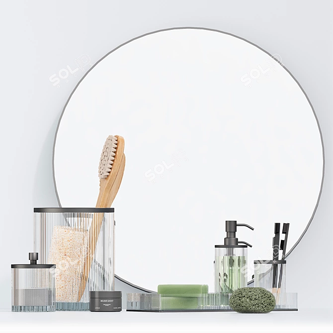 Luxury Bath Set: Infinity Mirror & Athena Accessories 3D model image 2