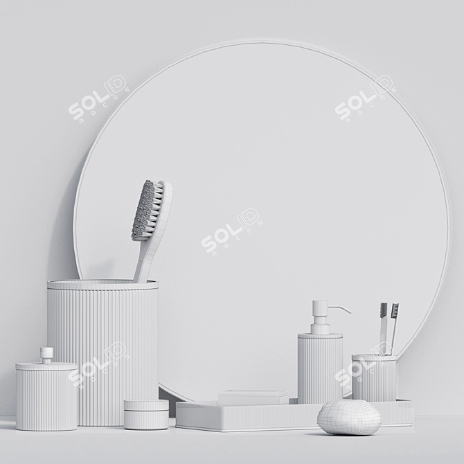 Luxury Bath Set: Infinity Mirror & Athena Accessories 3D model image 3