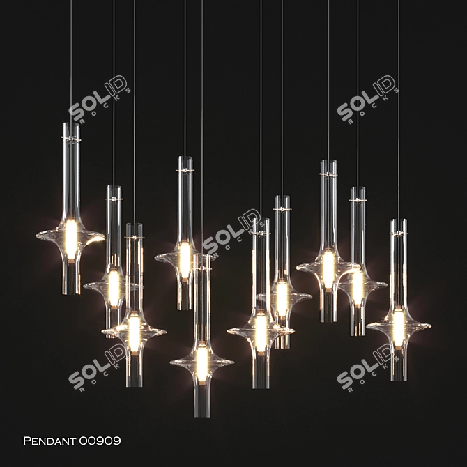 Elegant Halo Pendant Necklace 3D model image 1