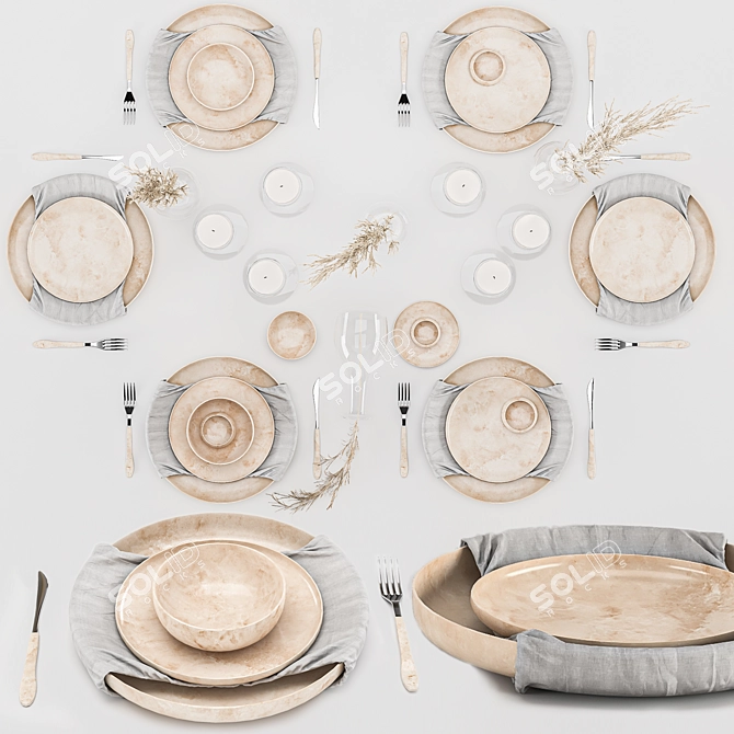 Elegant Table Setting: 3D Max + OBJ 3D model image 2