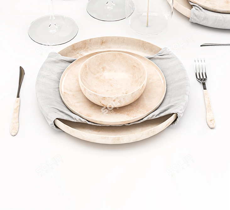 Elegant Table Setting: 3D Max + OBJ 3D model image 4