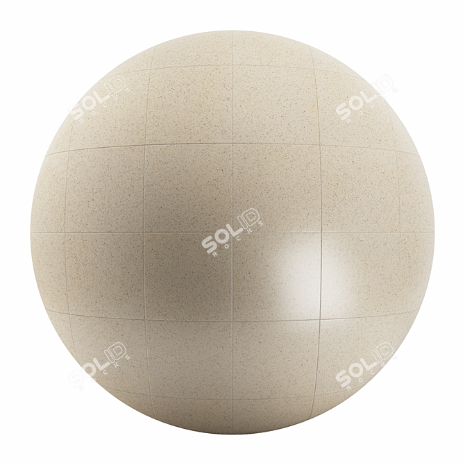 Authentic Beige Stone Tile: PBR 4K Texture 3D model image 1