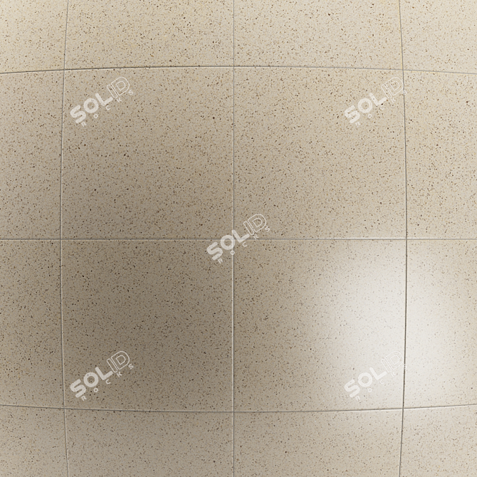 Authentic Beige Stone Tile: PBR 4K Texture 3D model image 2