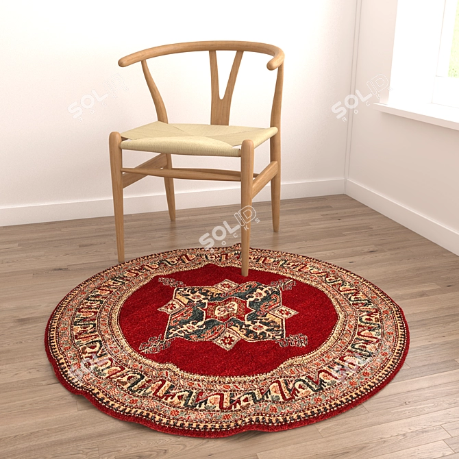 Versatile Round Rug Set 3D model image 5