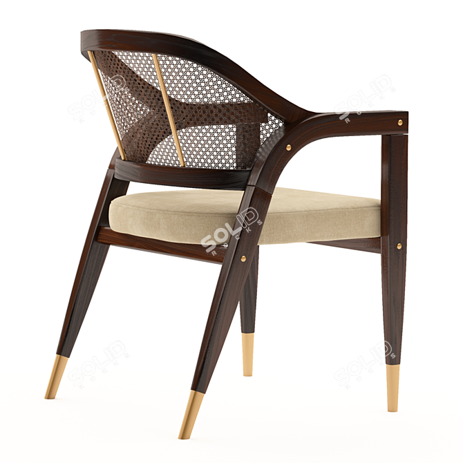 Elegant Wormley Dining Chair 3D model image 2