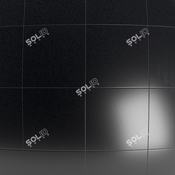 Authentic Black Stone Tile 3D model image 2