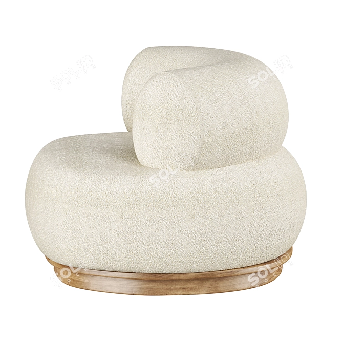 Elegant Emmanuelle Split Armchair 3D model image 3