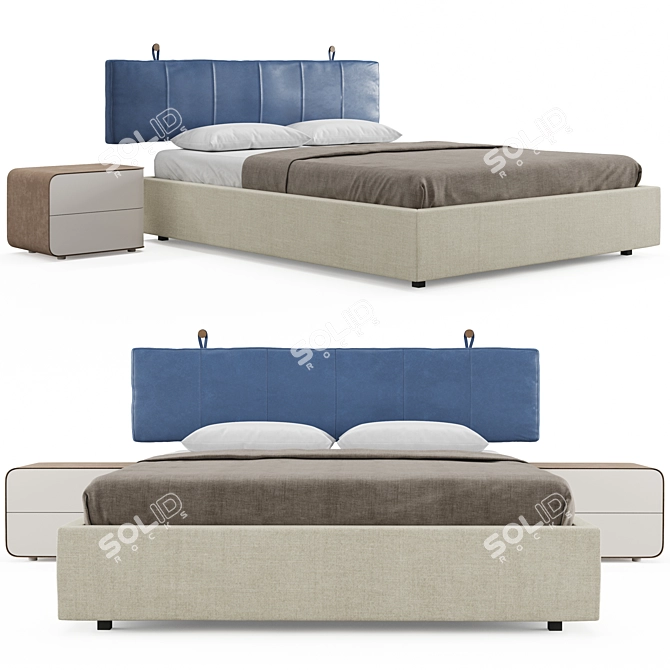 Presotto Delfi Bed v2: Italian Design Luxury 3D model image 1