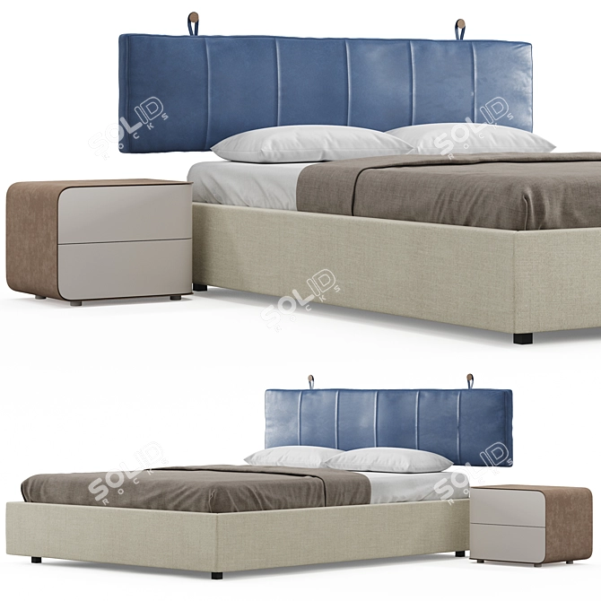 Presotto Delfi Bed v2: Italian Design Luxury 3D model image 2