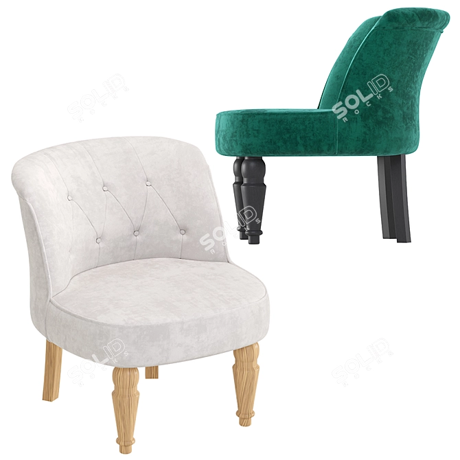 Sleek Modern Armchair 3D model image 3