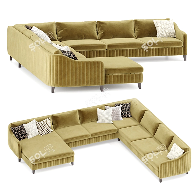 Customizable Delavega F750 Corner Sofa 3D model image 1