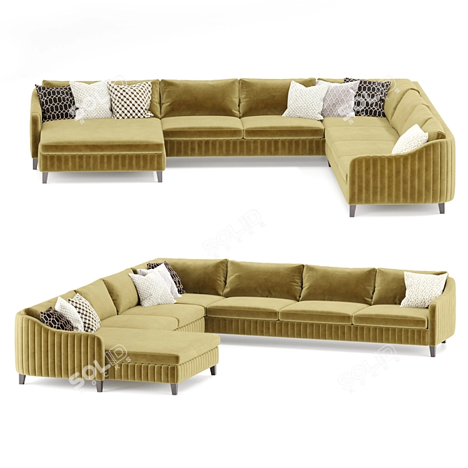 Customizable Delavega F750 Corner Sofa 3D model image 2