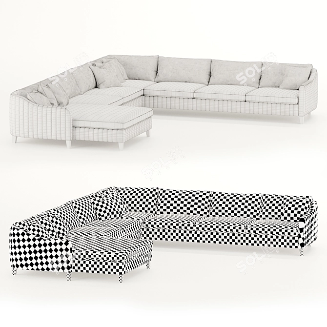 Customizable Delavega F750 Corner Sofa 3D model image 3