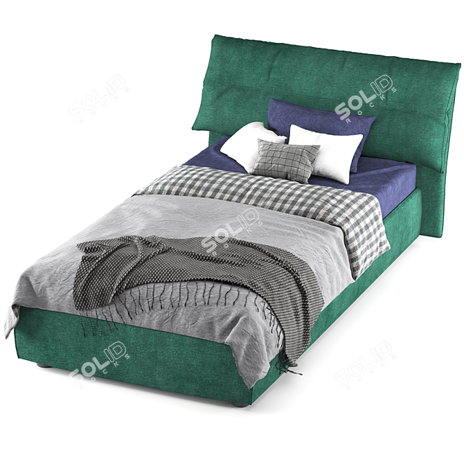 Campo Single Bed: Stylish and Versatile Design 3D model image 2