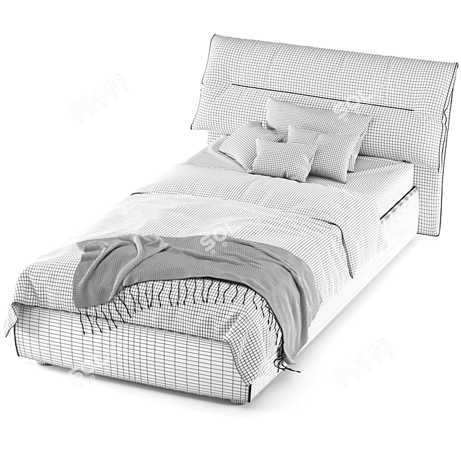 Campo Single Bed: Stylish and Versatile Design 3D model image 6