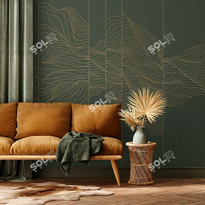 Scandinavian Hygge Maze Wall Mirror 3D model image 5