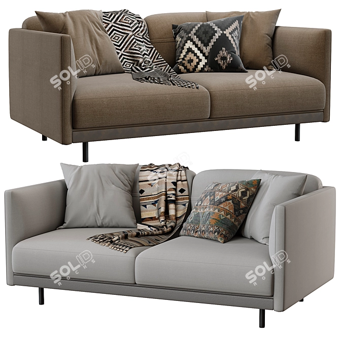 Modern Italian Arlott High Sofa 3D model image 1