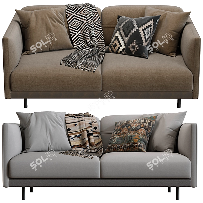 Modern Italian Arlott High Sofa 3D model image 2