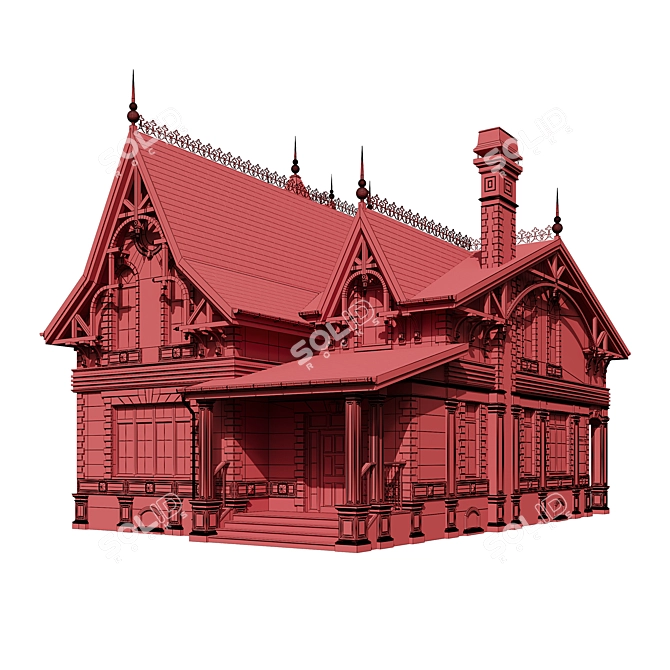 Classic Wood Shingle House 3D model image 6