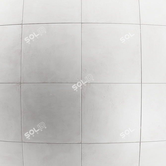 Pure White Cement Tile: High-Quality 4*4 Texture 3D model image 2