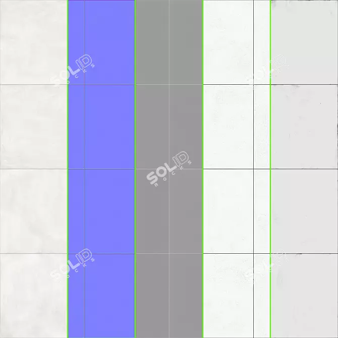 Pure White Cement Tile: High-Quality 4*4 Texture 3D model image 3