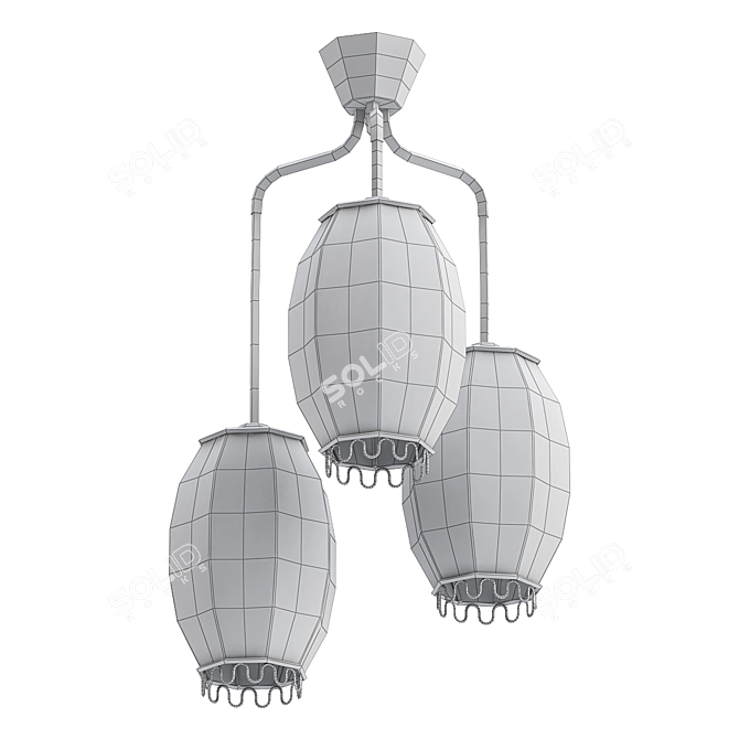 Elegant HANS Bergström Ceiling Lamp 3D model image 2