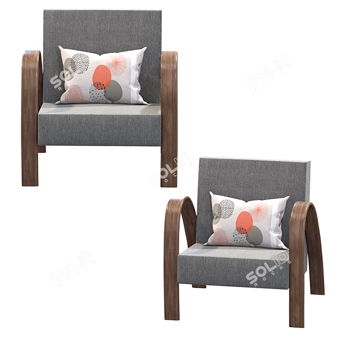 Missoni Home Grandma Armchair: Vintage Chic Comfort 3D model image 3