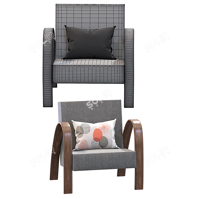 Missoni Home Grandma Armchair: Vintage Chic Comfort 3D model image 5