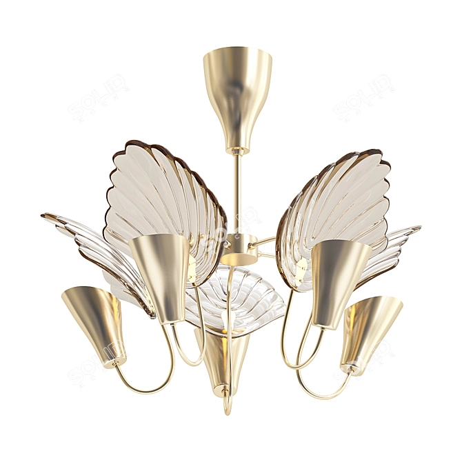 Sleek Nordic Design Ceiling Lamp 3D model image 1