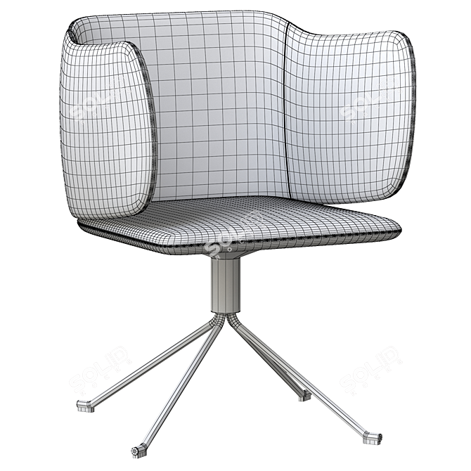 Modern Chorus Armchair: Sleek Design & Comfort 3D model image 6