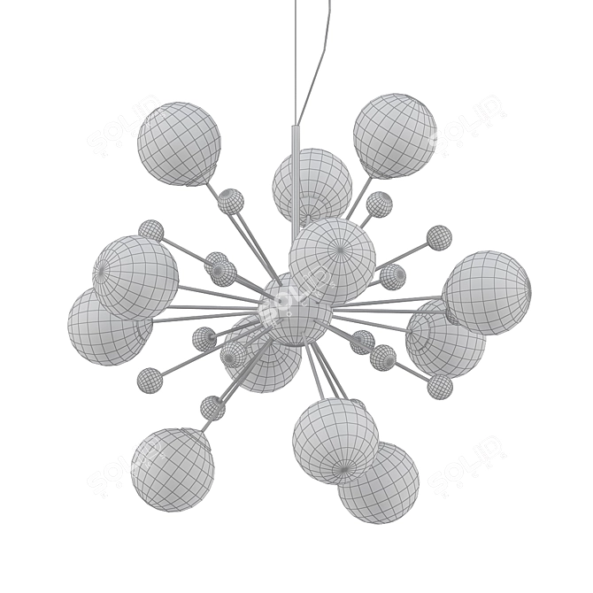 Elegant Black Pendant Light 3D model image 2