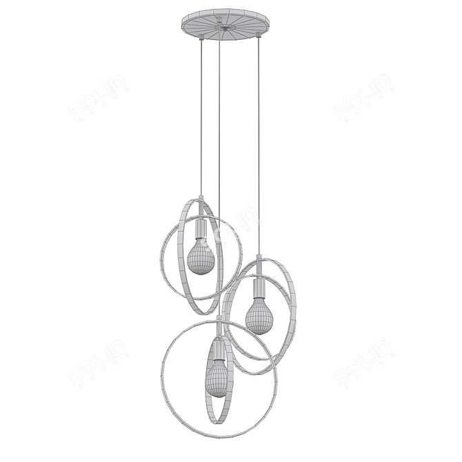 Elegant Blackpool 3-Light Pendant 3D model image 2