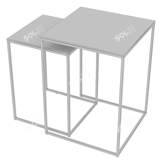 Town Coffee Table Set: Elegant Graphite Finish 3D model image 3