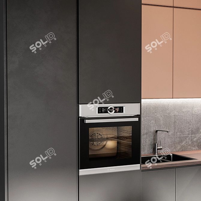 Modern Kitchen 2015: Stylish & Practical 3D model image 3