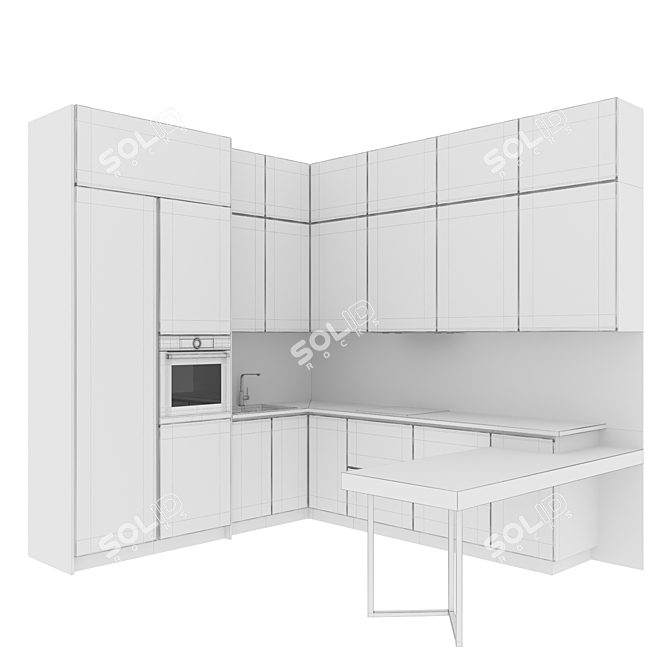 Modern Kitchen 2015: Stylish & Practical 3D model image 6