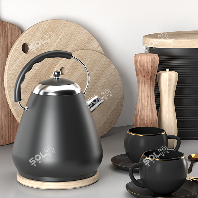 Modern Kitchen Accessories Set 3D model image 13